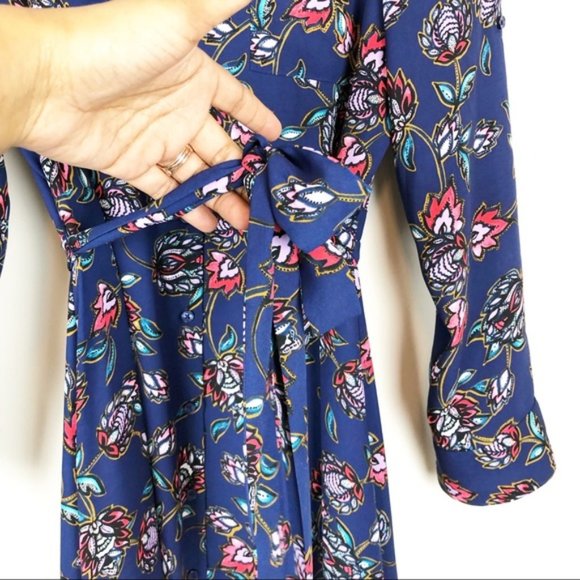 Express Royal Blue Floral Long Maxi Dress Medium - Picture 3 of 7